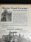 1919 Vintage 7 5x10 Print Ad For Bucyrus Co  Milwaukee  Wi Trench Excavator