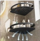 Corner Shower Shelf Aluminum Wall Mount No Drill Rack Bathroom Storage Holder