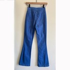 Y2k American Apparel High Waist Bell Bottom Button Flare Blue Jeans Womens 26