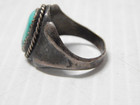 Antique C 1920s Navajo Indian Sterling Silver Turquoise Ring Sz 9 Fabulous Stone