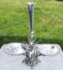 Vtg 21 h Silverplated Cupid venus angel fairy Goddess Epergne Vase Centerpiece