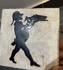 Antique Art Pottery Tile Arts   Crafts Figural Servant Fish Platter Silhouette