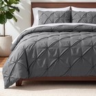 Pintuck Pinch Pleat Down Alternative Comforter Set - Soft 1800 Series Bedding  3