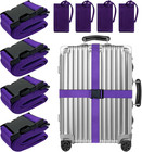 8 Pack Luggage Straps Suitcase Tags Set adjustable Suitcase Belts Tsa Approve   