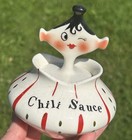 Vintage Holt Howard Chili Sauce Pixieware 1959 Winking Condiment Spoony Jar Rare