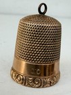 Vintage 10k  Solid Gold Thimble Size 10 Monogrammed Loop Top