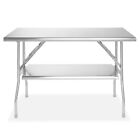 Stainless Steel Folding Commercial Prep Table With Undershelf - 48 X 24 In 