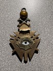 Victorian Antique Gold Filled Enamel  Odd Fellows Watch Fob Pendant  Skull   Eye