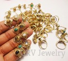1-1000 Pcs Wholesale Mix Gemstone Rings Lot Brass Jewelry Reseller Bulk