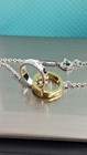 Tiffany   Co  Sterling Silver Interlocking Rings 750 Gold Necklace 18 