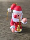 Vintage 1970   s Santa Snowman Wooden Christmas Ornaments Hand Painted 3-4   