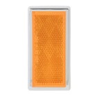 80851 Amber Rectangular Stick-on Reflector With Chrome Plastic Trim For