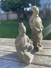 2x Vintage Terracotta Chinese Warrior Soldier Figurine Statue Asian Figure 8   