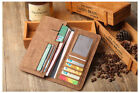 Men s Bifold Leather Breast Pocket Card Holder Suit Purse Long Wallet Checkbook
