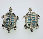 Two Vintage Blue Turtle Pins 