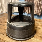 Vtg 60s Cramer Kik-step Black Library Kitchen Steel Rolling Stool 16x14  350 Lbs