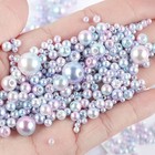 Plastic Pearls 3mm 4mm 5mm 6mm 8mm 10mm 12mm Light Colorful Gradient Round Lo   