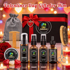 Beard Kit For Men Grooming   Care Set W 2 Pack Beard Serum  Wash  Oil  Balm  Com