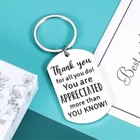 Thank You For All You Do Appreciation Gift Keychain Metal Key Ring Chain Silvery