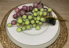 Pier 1 Lot Of 4 Vtg Sugared Fruit Napkin Rings Beaded Frosted Grape Clusters