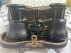 Vintage Lemaire Fab Paris Field Opera Glasses Binoculars Leather Case