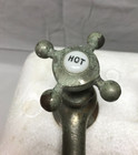 Antique Pair Nickel Brass Separate Hot Cold Bathroom Sink Faucets Vtg 637-23b