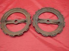 2 Vintage John Deere Cast Iron Planter Seed Plates   Y2918-b Steampunk Decor