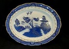 Booths Real Old Willow Blue Gold Trim Oval Platter 13 3 4 England