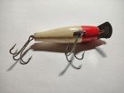 Vintage Pflueger Baby Palomine Red Head White Body Wooden Fishing Lure