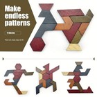Wooden Hexagon Tangram Puzzle Educational Brain Teaser Toy For Kids Adults 70pcs
