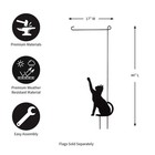 Evergreen Flag Laser Cut Cat Shaped Garden Flag Stand 44x17 Garden Flag Pole