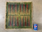      Antique Old Primitive American Folk Art Outsider Game Board  Backgammon 1920s