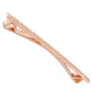 Ky   Co Rose Gold Tone Etched Floral Collar Bar Clip Mens Jewelry 2 5  Usa Made