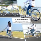 26  Women Adult Mountain Bike Bicycles 7 Speed Steel Frame Double V Brakes Blue