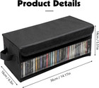 Cd Storage Box  Cd Case Holder With Handles  14 17  6 3  5 51in Lid And Clear Wind