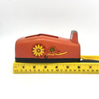 Vintage Mcm Scotch Tape Dispenser Orange Flower Power Retro Desk Decor  read 