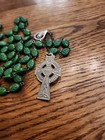 Irish Catholic Green Shamrock Rosary Gold Erin Crucifix