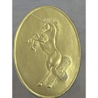 Lot Of 2 Vintage 80   s Foil Unicorn Stickers Oval 2 25    Rare Mythical Beasts