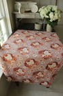 Fabric Vintage French Printed Cotton C1920 s Large Scale Rose Floral Design