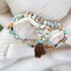 6mm Amazonite Gemstone 108 Beads Tassel Mala Necklace Ruyi Mala Pray Accessories