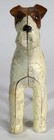 Vintage Painted Thin Hard Plastic Wire Fox Terrier Dog Figure-3 3 8  Tall