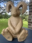 Sitting Paper Mache Bunny Rabbit Brown Paper