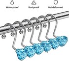 12pc Shower Curtain Hooks  Diamond Shaped Acrylic Crystal Shower Curtain Hooks