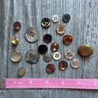 Lot Of 21 Vintage Buttons Mop Earth Tones Brown Carved Antique Sew On Crafting