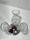12    4 Crystal Trumpets   Silver Plate Epergne Art Nouveau Barker Ellis England