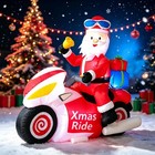 6ft Christmas Inflatables Motorcycle Santa Claus Ride Motorcycle Blow Up Giant