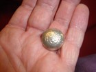 Vintage Native American Silver Button Cover With Tribal Design