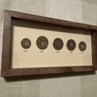 New York City Nyc 5 Subway Tokens Set Framed 1953-1995