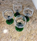 Set 4 German Roemer Green Beehive Stem White Grapes Goblets Wine Glasses 4 1 2   