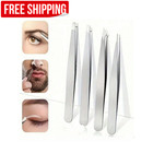 4pcs Professional Eyebrow Tweezers Set Precision Hair Removal Slant Point Tool